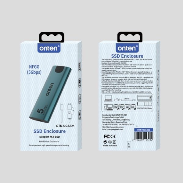 ONTEN UCA321 SSD ENCLOSURE FOR M.2 NVME