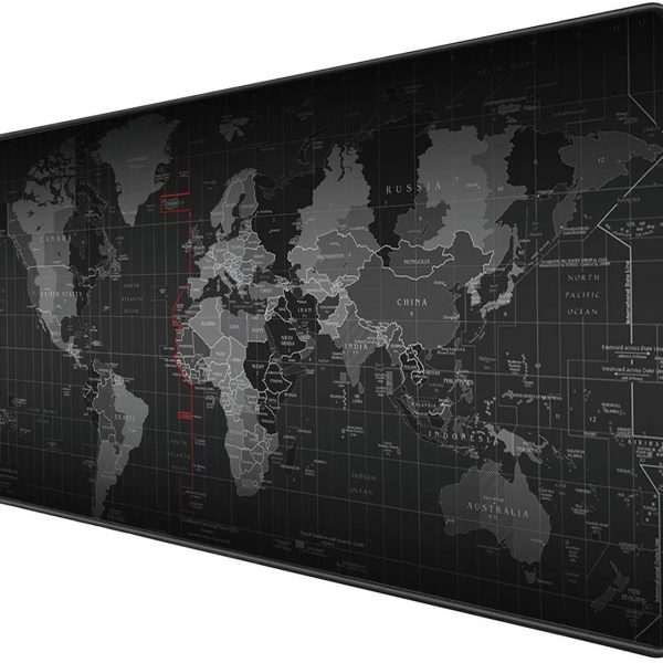 World Map Mouse Pad - Extended Mousepad - Gaming Mouse Pad, Desk Pad
