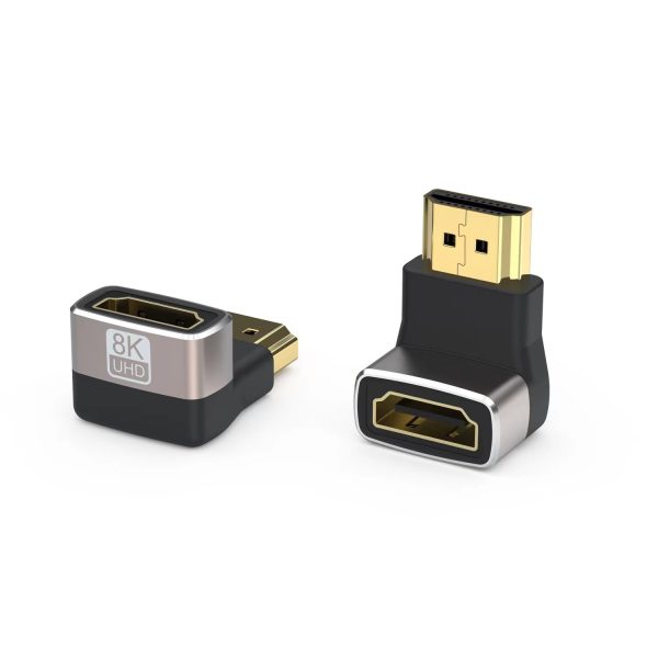 8K Ultra HD HDMI Connector 90 Degree L Shape HDMI Male to Female Converter Right Angle HDMI Adapter Extender for TV Led LCD TV Stick, Xbox PS3 PS4 PS5 Supports 3D HDR 8K@60Hz 4K@144Hz