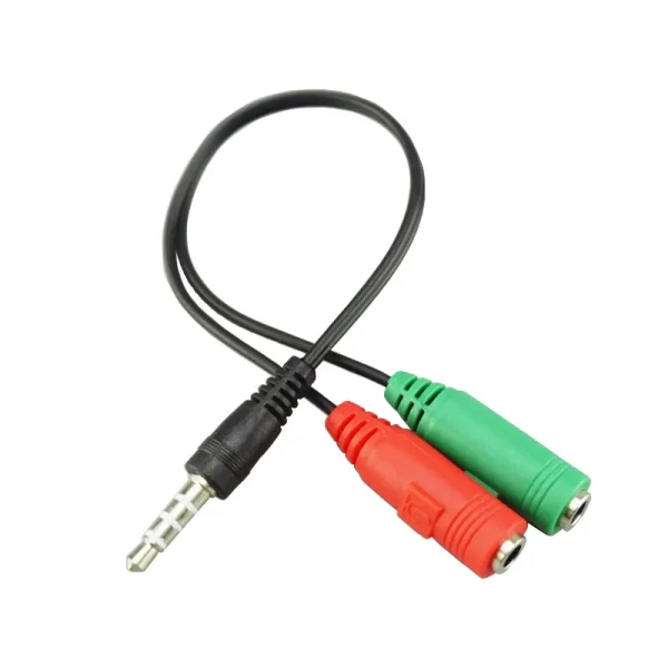 3.5mm Audio Y Splitter Cable for Mic, Earphone & Headphones, Dual 3.5mm Female to 1 Male Stereo Jack
