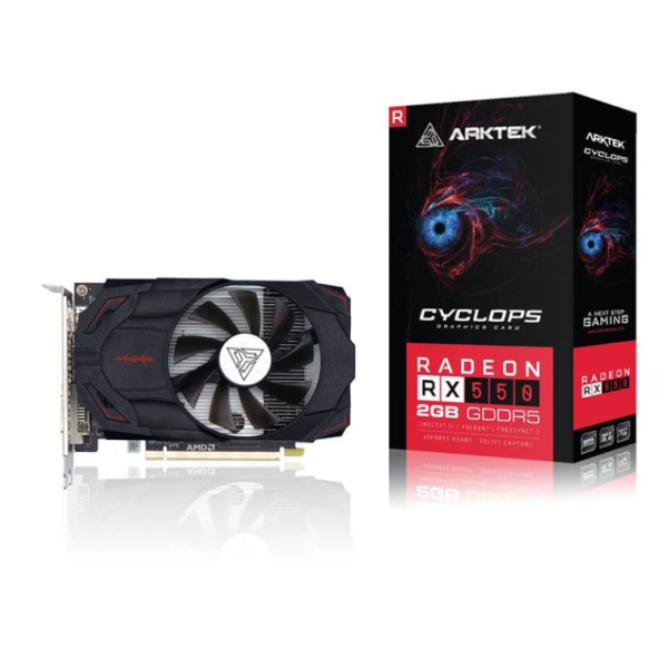 Arktek AMD Radeon RX550 4GB GDDR5 128-bit HDMI DVI DP Graphics Card